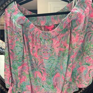 Lilly Pulitzer Pink and Green Blouse